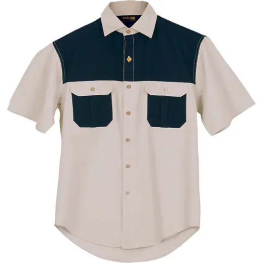 Stone Navy Two Tone Bush Shirt